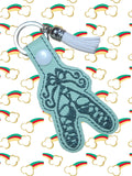 ITH Digital Embroidery Pattern for Irish Dancing Shoes Snap Tab/ Key Chain, 4X4 Hoop
