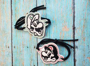 ITH Digital Embroidery Pattern for Bracelet Charm Set of 2 Mario & Luigi, 2X2 Hoop
