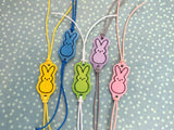 ITH Digital Embroidery Pattern for Bracelet Charm Peep Bunny, 2X2 Hoop