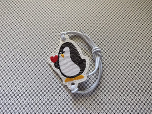 ITH Digital Embroidery Pattern for Bracelet Charm Penguin with Heart. 2X2 Hoop