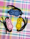 ITH Digital Embroidery Pattern for Bracelet Charm Peep Bunny, 2X2 Hoop