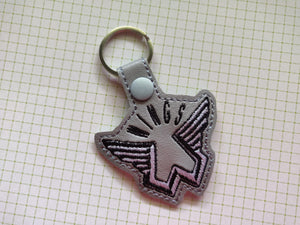 ITH Digital Embroidery Pattern for Wings  Snap Tab / Key Chain, 4X4 Hoop
