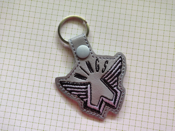 ITH Digital Embroidery Pattern for Wings  Snap Tab / Key Chain, 4X4 Hoop
