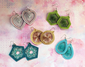ITH Digital Embroidery Pattern for Starburst Earrings Bundle Set of 7, 4X4 Hoop