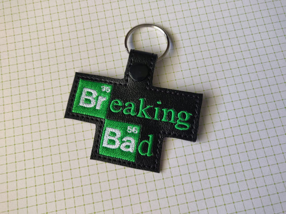 ITH Digital Embroidery Pattern for Breaking Bad Snap Tab / Key Chain, 4X4 Hoop