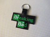 ITH Digital Embroidery Pattern for Breaking Bad Snap Tab / Key Chain, 4X4 Hoop