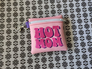 ITH Digital Embroidery Pattern for Hot Mom 4X4 Zipper Pouch, 4X4 Hoop