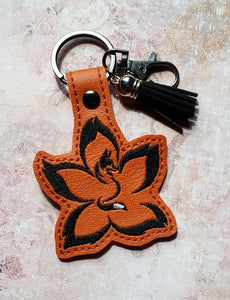 ITH Digital Embroidery Pattern for Lotus Fox 2 Snap Tab / Key Chain, 4X4 Hoop