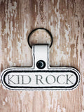 ITH Digital Embroidery Pattern for Kid Rock Snap Tab / Key Chain, 4X4 Hoop