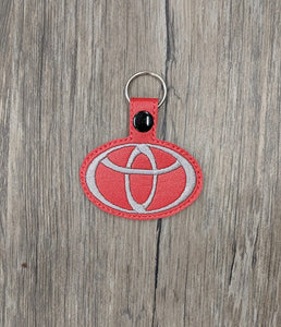 ITH Digital Embroidery Pattern for Toyota Snap Tab / Key Chain, 4X4 Hoop