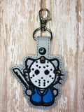 ITH Digital Embroidery Pattern For Cat Jason 13th Snap Tab / Key Chain, 4X4 Hoop