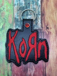 ITH Digital Embroidery Pattern For KORN Snap Tab / Key Chain, 4X4 Hoop