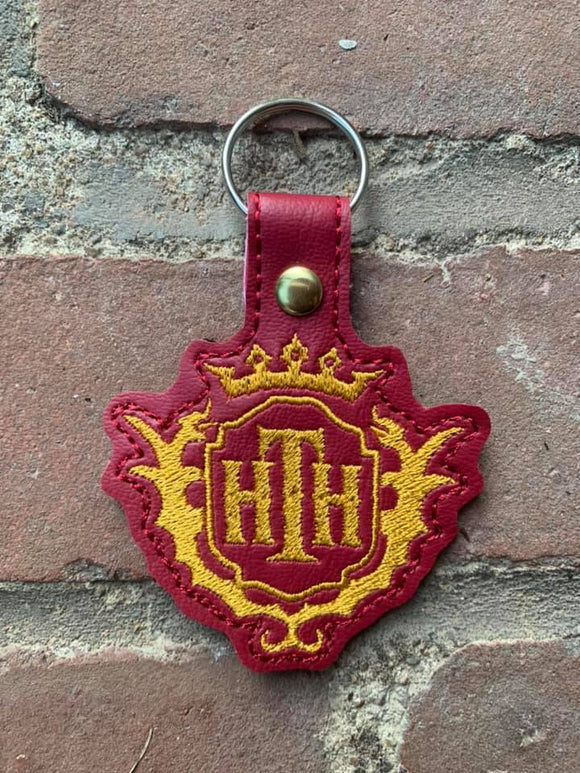 ITH Digital Embroidery Pattern for HTH Crest Snap Tab / Key Chain, 4X4 Hoop