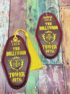 ITH Digital Embroidery Pattern for HTH Hotel Key Fob Key Chain or Bookmark, 4X4 Hoop