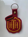 ITH Digital Embroidery Pattern for HTH Bell Cap Snap Tab / Key Chain, 4X4 Hoop