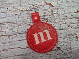 ITH Digital Embroidery Pattern for Plain m&m Snap Tab / Key Chain, 4X4 Hoop