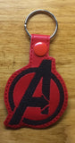 ITH Digital Embroidery Pattern For Avenger Snap Tab / Key Chain, 4X4 Hoop