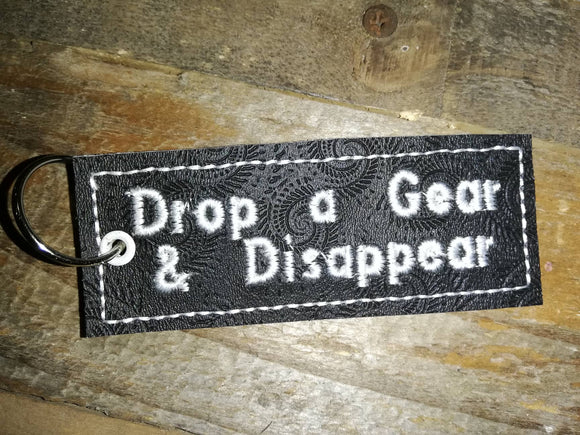 ITH Digital Embroidery Program For Drop A Gear And Disappear Strip Key Chain / Bookmark, 4X4 Hoop