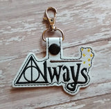 ITH Digital Embroidery Pattern For HP Always Snap Tab / Key Chain, 4X4 Hoop