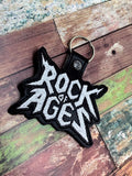 ITH Digital Embroidery Pattern For Rock Of Ages Snap Tab / Key Chain, 4X4 Hoop