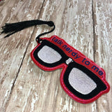 ITH Digital Embroidery Pattern For Talk Nerdy To Me Glasses Bookmark, 4X4 Hoop