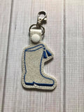 ITH Digital Embroidery Pattern For Drill Team Boot Snap Tab / Key Chain, 4X4 Hoop