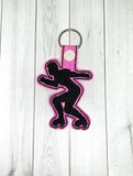 ITH Digital Embroidery Pattern For Roller Derby Silhouette II Snap Tab / Key Chain, 4X4 Hoop