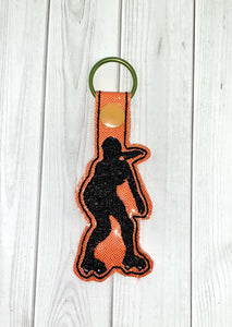 ITH Digital Embroidery Pattern For Roller Derby Silhouette III Snap Tab / Key Chain, 4X4 Hoop
