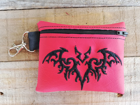 ITH Digital Embroidery Pattern For Tribal Bat Zip Bag, 5x7 Hoop