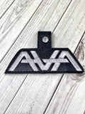 ITH Digital Embroidery Pattern For AVA Band Snap Tab / Key Chain, 4X4 Hoop