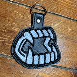 ITH Digital embroidery Pattern For Plastic Fangs Snap Tab / Key Chain, 4X4 Hoop