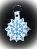 ITH DIgital Embroidery Pattern For RWBY Winter Snowflake Snap Tab / Key Chain, 4X4 Hoop