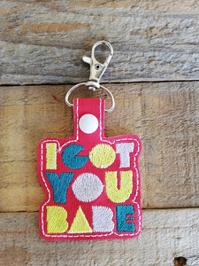 ITH Digital Embroidery Pattern For I Got You Babe Snap Tab / Key Chain, 4X4 Hoop