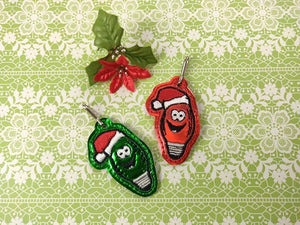 ITH Digital Embroidery Pattern For Christmas Light Dude Zipper Pull, 4X4 Hoop