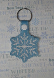 ITH Digital Embroidery Pattern For Snowflake I Snap Tab / Key Chain, 4X4 Hoop