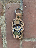 ITH Digital Embroidery Pattern For OTGW Greg Snap Tab / Key Chain, 4X4 Hoop