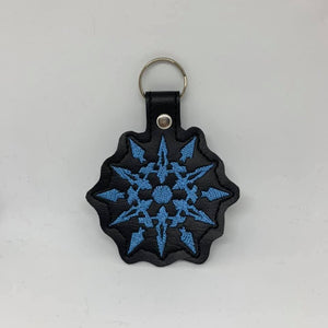 ITH DIgital Embroidery Pattern For RWBY Winter Snowflake Snap Tab / Key Chain, 4X4 Hoop