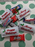 ITH Digital Embroidery Pattern For Happy Holidays Snack Size Candy Bar Cover, 4X4 Hoop