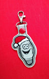 ITH Digital Embroidery Pattern For Christmas Light Dude Snap Tab / Key Chain, 4X4 Hoop