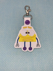 ITH Digital Embroidery Pattern For SB Yellow Bing Snap Tab / Key Chain, 4X4 Hoop