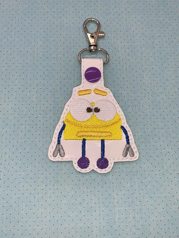 ITH Digital Embroidery Pattern For SB Yellow Bing Snap Tab / Key Chain, 4X4 Hoop