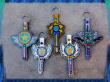 ITH Digital Embroidery Pattern For Star Wand Stage 2 Snap Tab /Key Chain, 5X7 Hoop