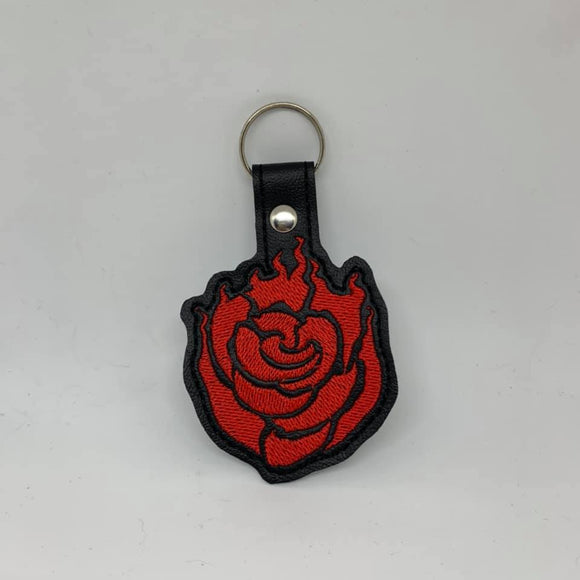 ITH Digital Embroidery Pattern For RWBY Rose Snap Tab / Key Chain, 4X4 Hoop