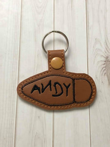 ITH Digital Embroidery Pattern For Woody Boot Snap Tab / Key Chain, 4X4 Hoop