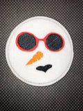 ITH Digital Embroidery Pattern for set of 4 Cool Snowman Coasters, 4X4 Hoop