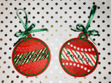 ITH Digital Embroidery Pattern For Applique Center Christmas Ornament III, 4X4 Hoop