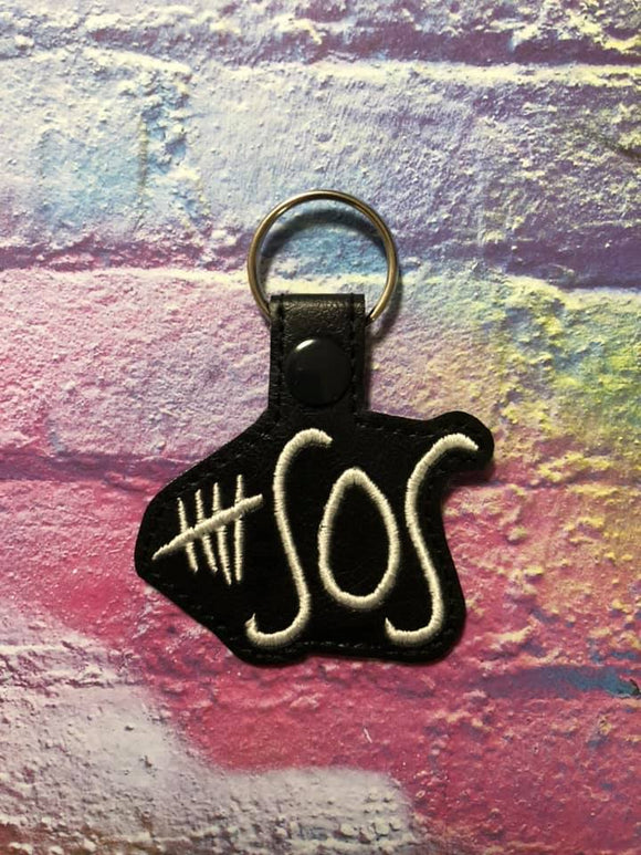 ITH Digital Embroidery Pattern For 5SOS D2 Snap Tab / Key Chain, 4X4 Hoop