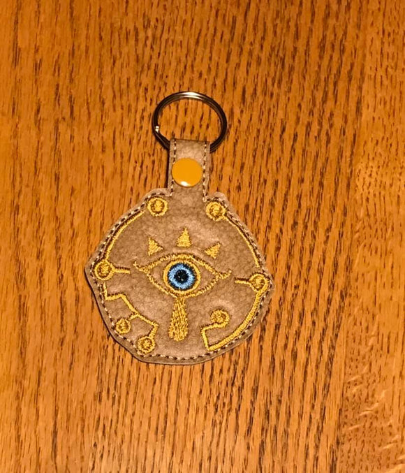 ITH Digital Embroidery Pattern For Z Sheikah Eye Snap Tab / Key Chain, 4X4 Hoop