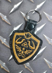 ITH Digital Embroidery Pattern for 1 Color Zelda Shield TP Snap Tab / Key Chain, 4X4 Hoop
