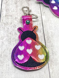 ITH Digital Embroidery Pattern for Lady Bug Heart Snap Tab / Key Chain, 4X4 Hoop